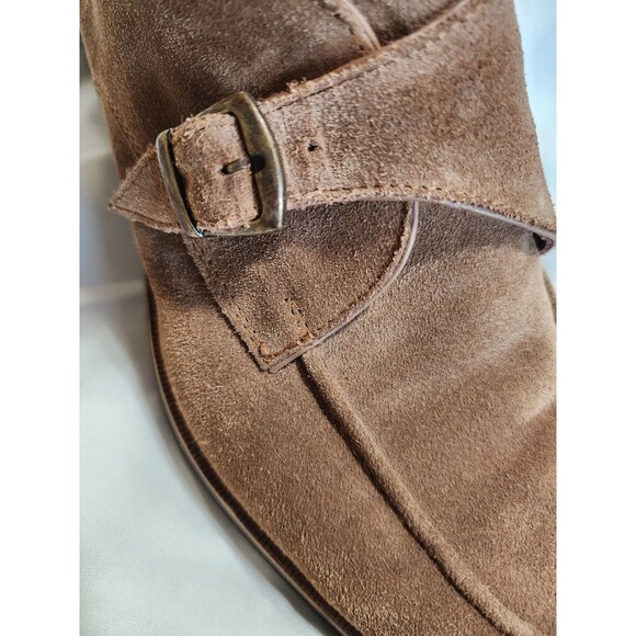 ALAN PAYNE Basel Suede Monk Strap Single Buckle Tan Men Dress Shoes Sz 12 Turkey - Picture 10 of 16